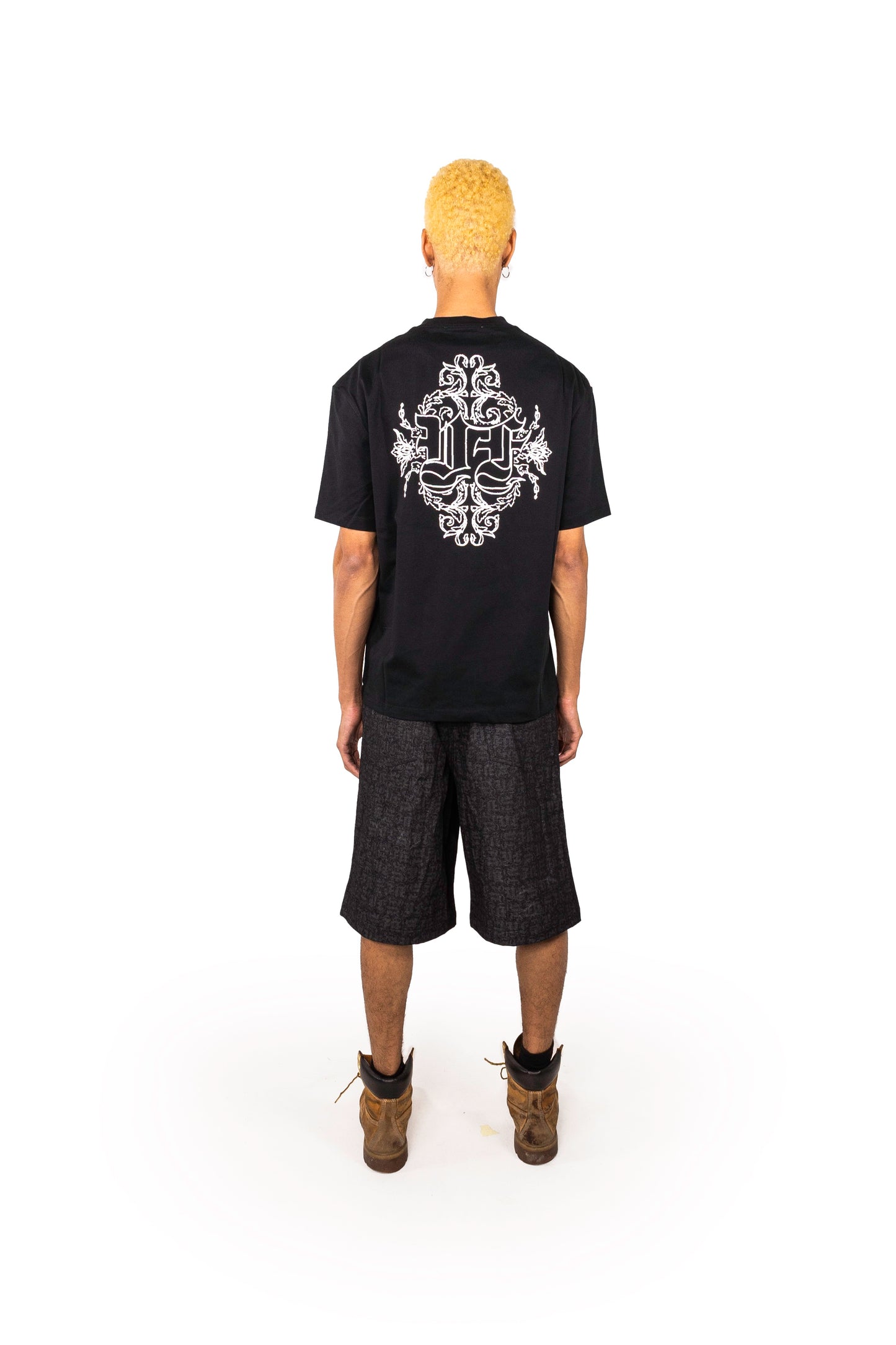 BLACK MONOGRAM JORTS UNISEX