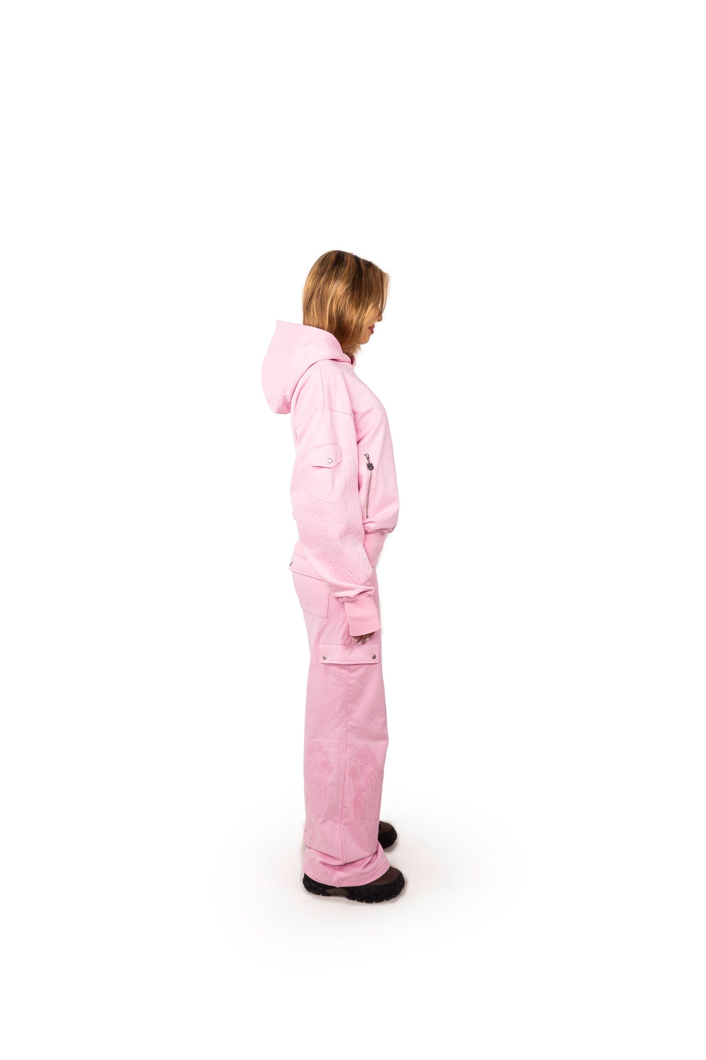 VF PINK EMBOSSED HOODIE