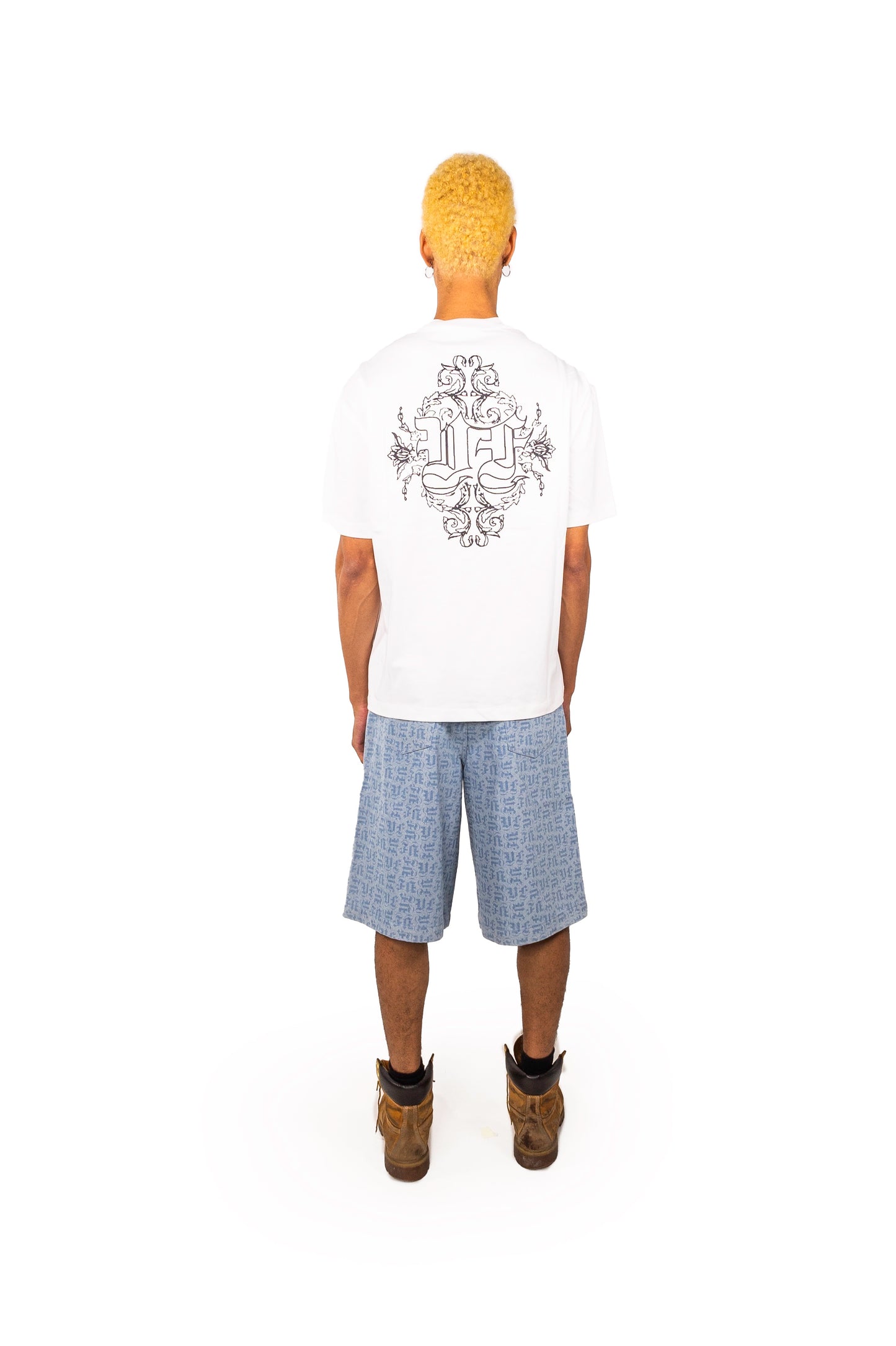 BLUE MONOGRAM JORTS UNISEX
