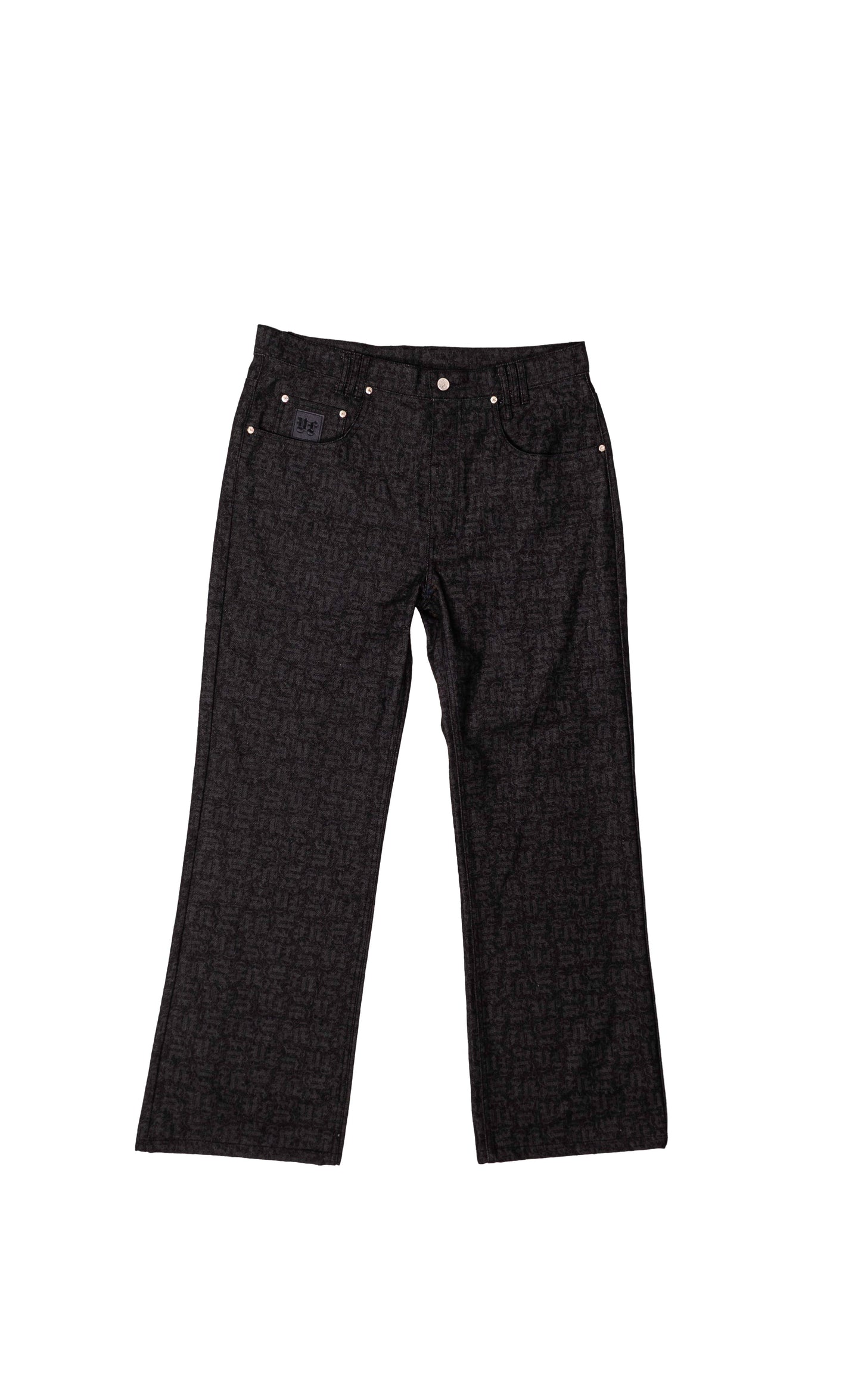 BLACK MONOGRAM JEANS UNISEX