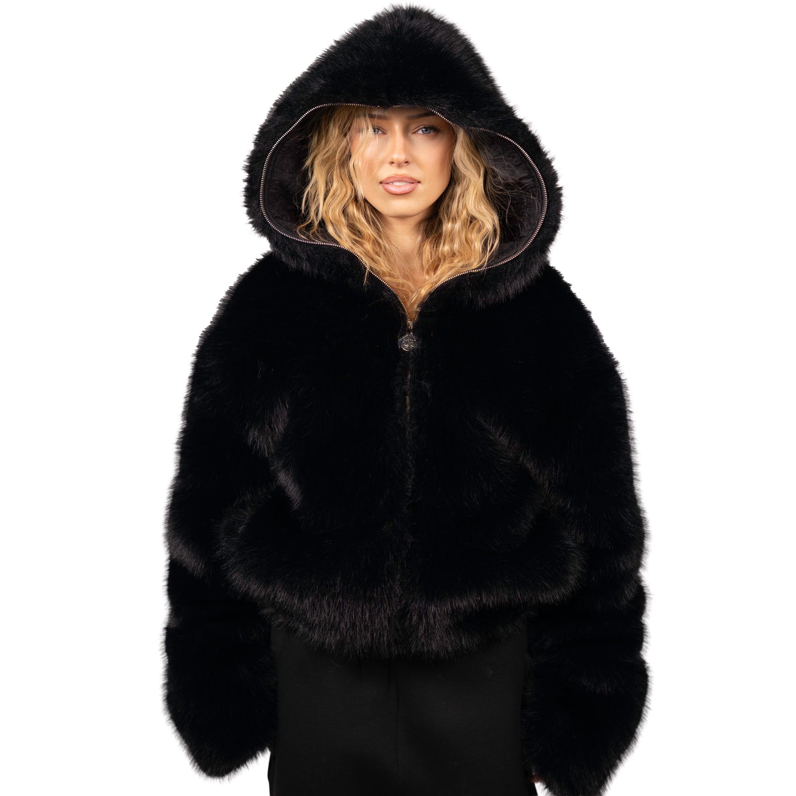 Black Phantom Faux Fur JACKET