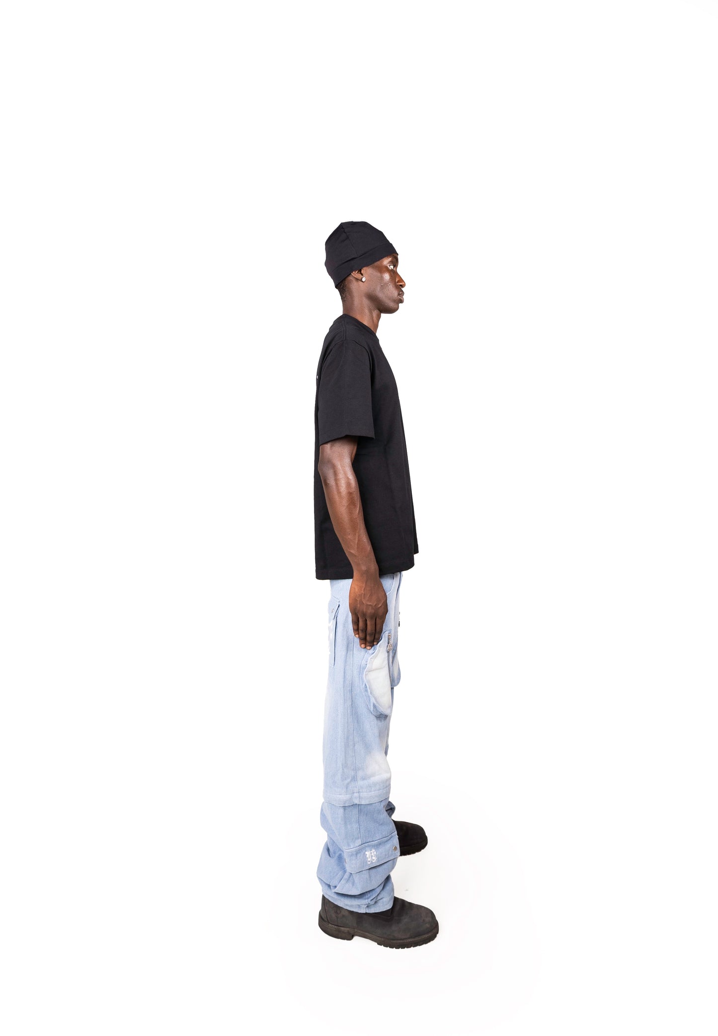 BLUE DENIM DETACHABLE CARGO PANTS
