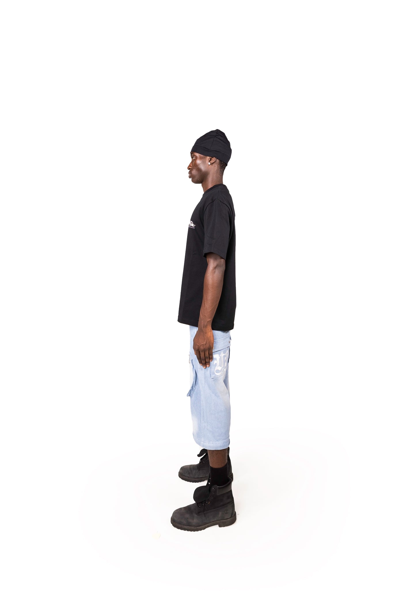 BLUE DENIM DETACHABLE CARGO PANTS