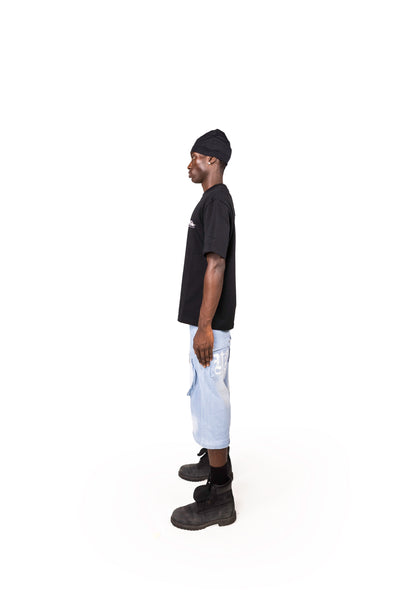 BLUE DENIM DETACHABLE CARGO PANTS