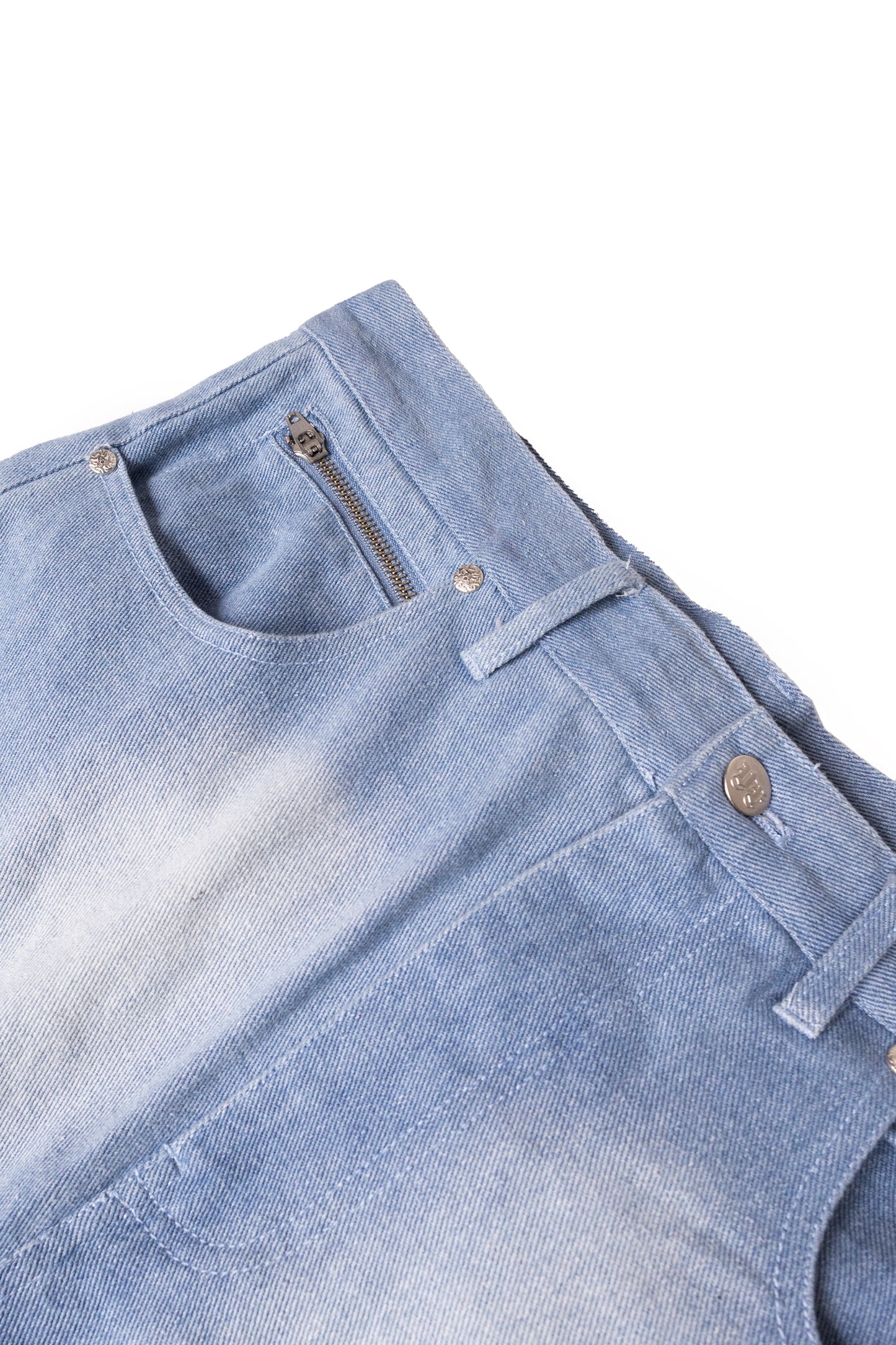 BLUE DENIM DETACHABLE CARGO PANTS