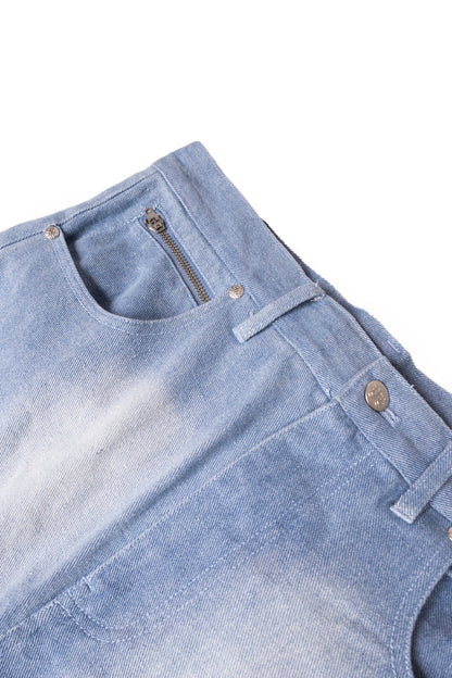 BLUE DENIM DETACHABLE CARGO PANTS