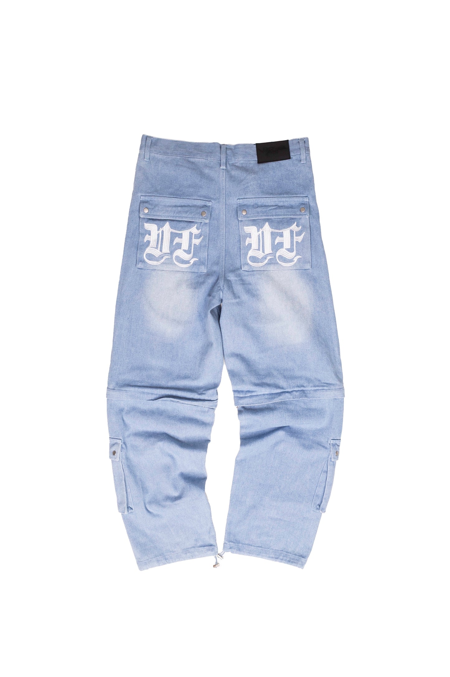 BLUE DENIM DETACHABLE CARGO PANTS