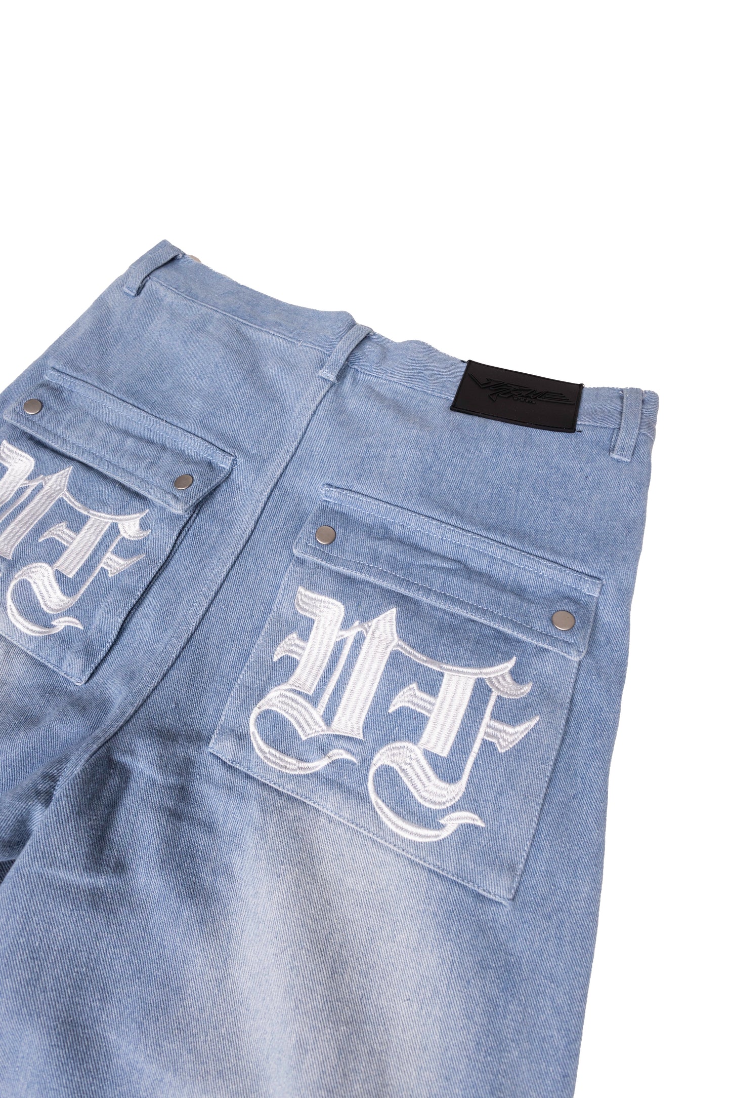 BLUE DENIM DETACHABLE CARGO PANTS