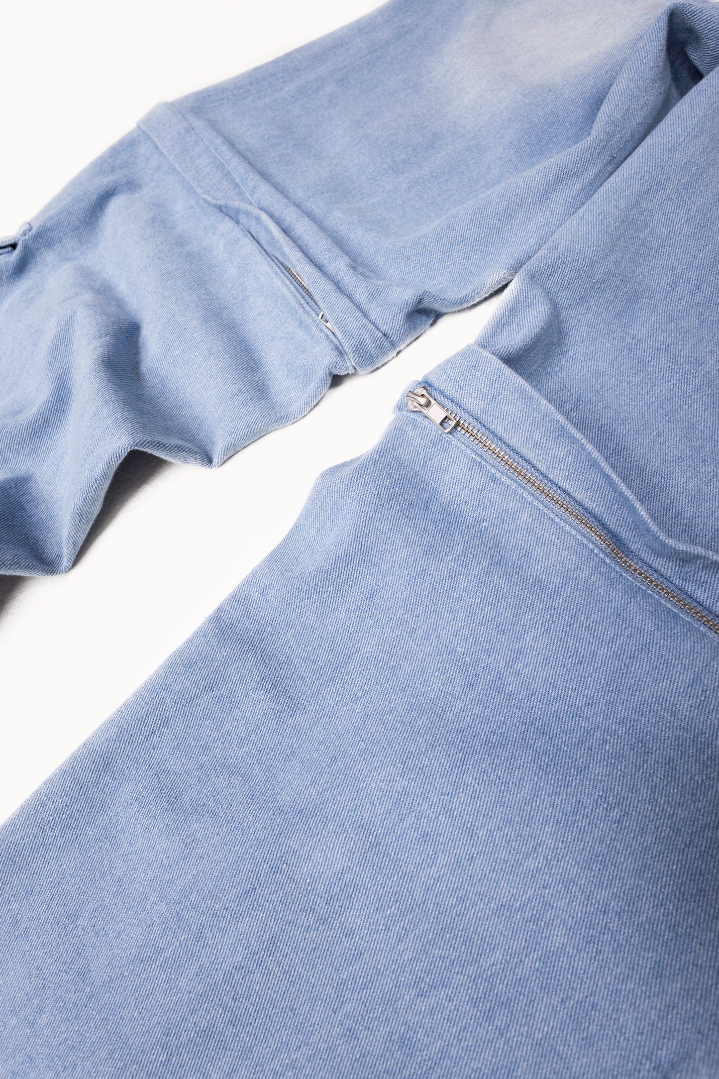 BLUE DENIM DETACHABLE CARGO PANTS
