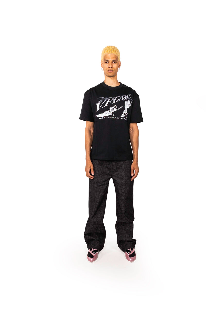 BLACK MONOGRAM JEANS UNISEX