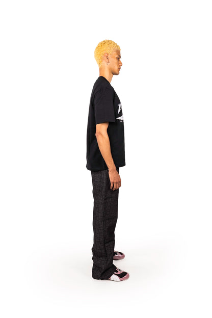 BLACK MONOGRAM JEANS UNISEX