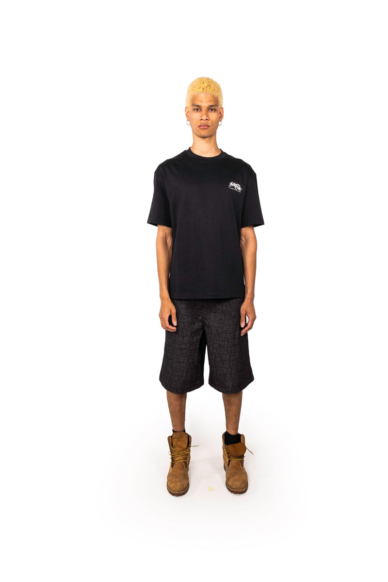 BLACK MONOGRAM JORTS UNISEX