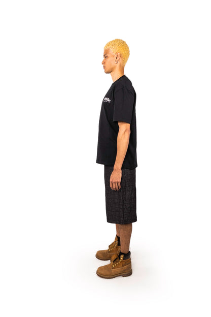 BLACK MONOGRAM JORTS UNISEX