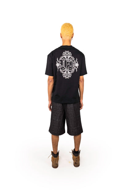 BLACK MONOGRAM JORTS UNISEX