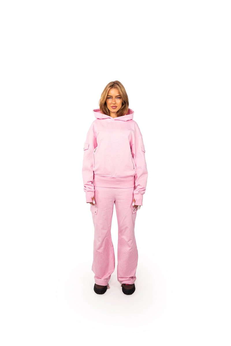 PINK EMBOSSED PANTS