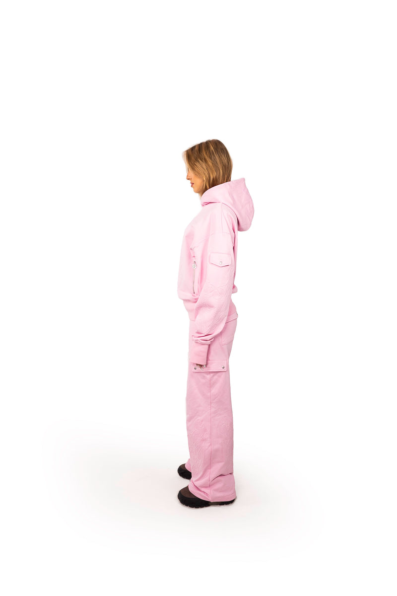 PINK EMBOSSED PANTS hover image