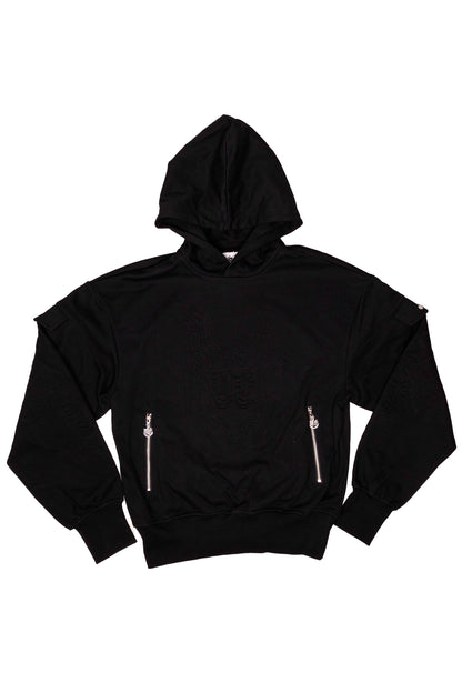 VF BLACK EMBOSSED HOODIE