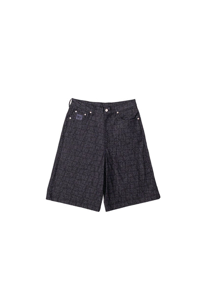 BLACK MONOGRAM JORTS UNISEX