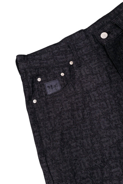 BLACK MONOGRAM JORTS UNISEX