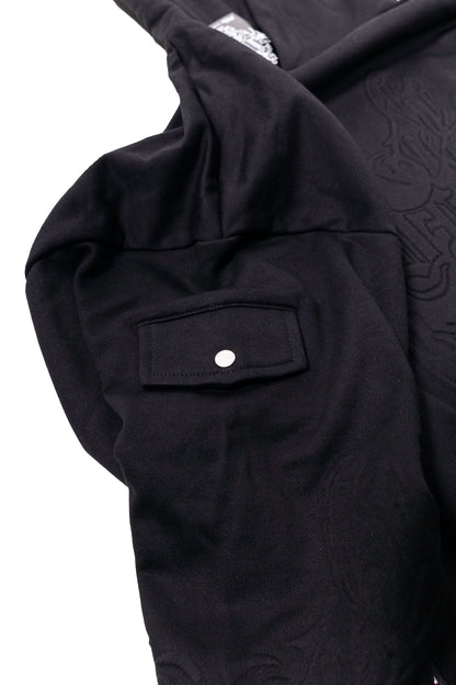 VF BLACK EMBOSSED HOODIE