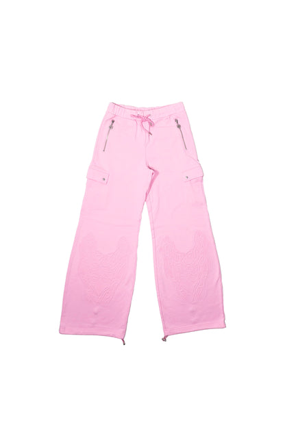 PINK EMBOSSED PANTS