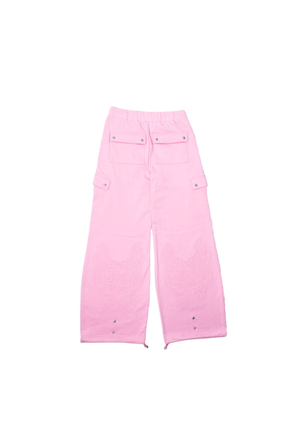 PINK EMBOSSED PANTS