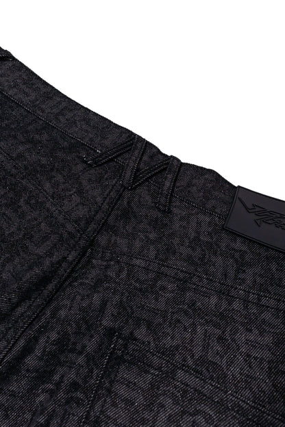 BLACK MONOGRAM JEANS UNISEX