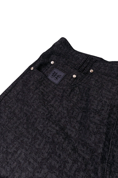 BLACK MONOGRAM JEANS UNISEX